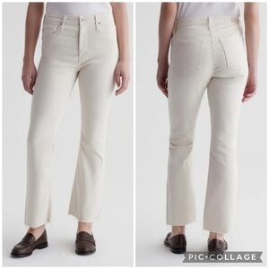 AG Adriano Goldschmied Opal Stone High Rise Raw Hem Farrah Boot Crop Jeans